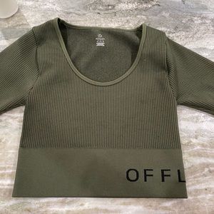 💚ribbed army green workout top Aerie💚